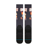 Stance X Outkast Snow Sock 2025 - A pair of black snow socks with an orange and white OutKast logo on the top.