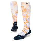 The Grinch X Stance Cindy Lou Who Poly Snow Otc Socks 2024 - White socks with a repeating pattern of the Grinch and Cindy Lou Who from the movie "How the Grinch Stole Christmas".