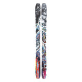 Atomic Bent Chetler 100 Skis 2025 - A pair of skis with a black and white marbled pattern on the top, featuring blue, red, yellow, and green accents.