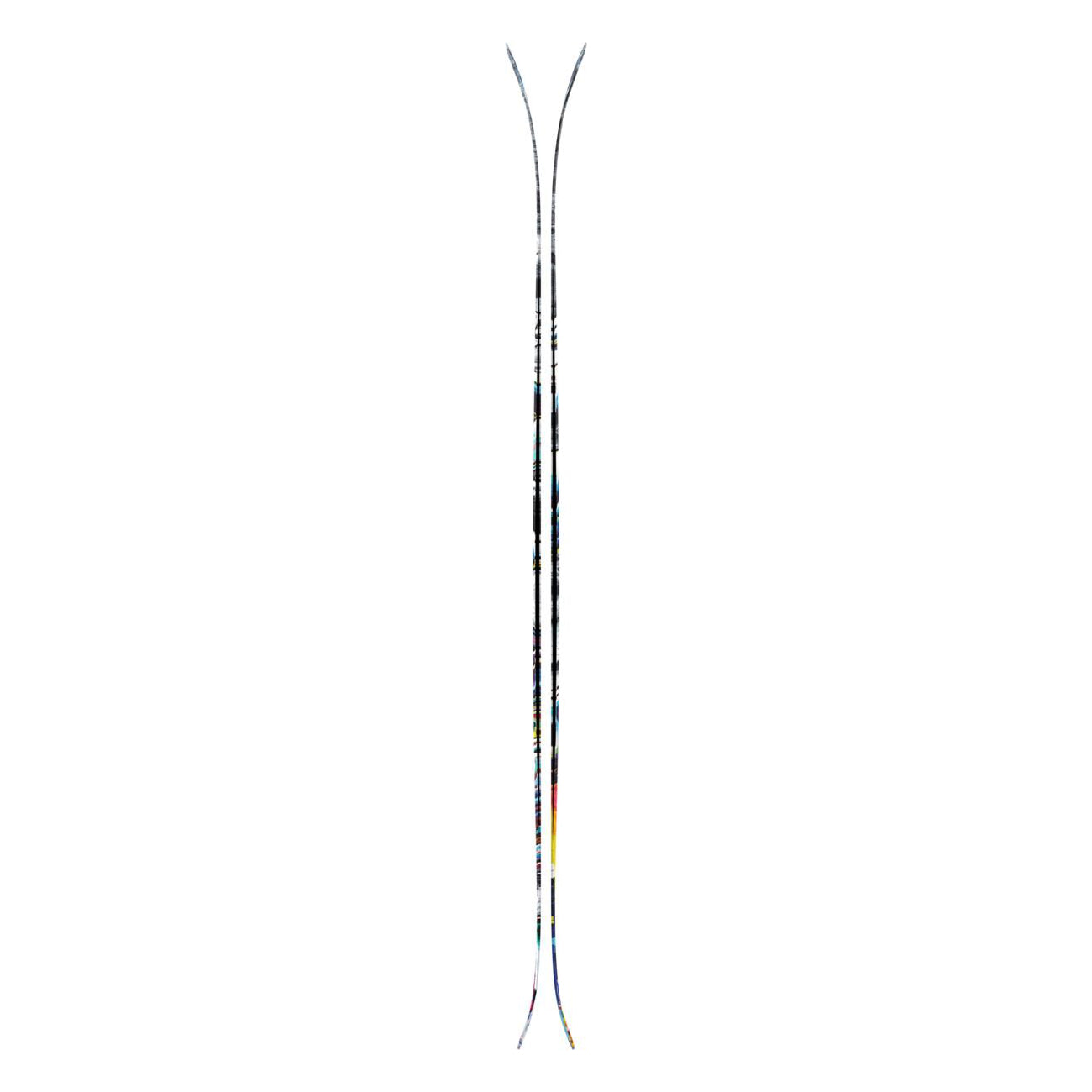 Atomic Bent Chetler 100 Skis 2025 - A pair of skis with a black base and white tips, featuring a distinctive red stripe along the top edge.