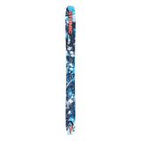 Atomic Bent Chetler 120 Skis 2025 - A pair of skis with a blue and white abstract pattern, featuring black accents and a distinctive red "Bent Chetler" logo on the top sheet.