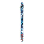 Atomic Bent Chetler 110 Skis 2025 - A pair of skis with a predominantly white base and blue accents, featuring a distinctive red logo on top.