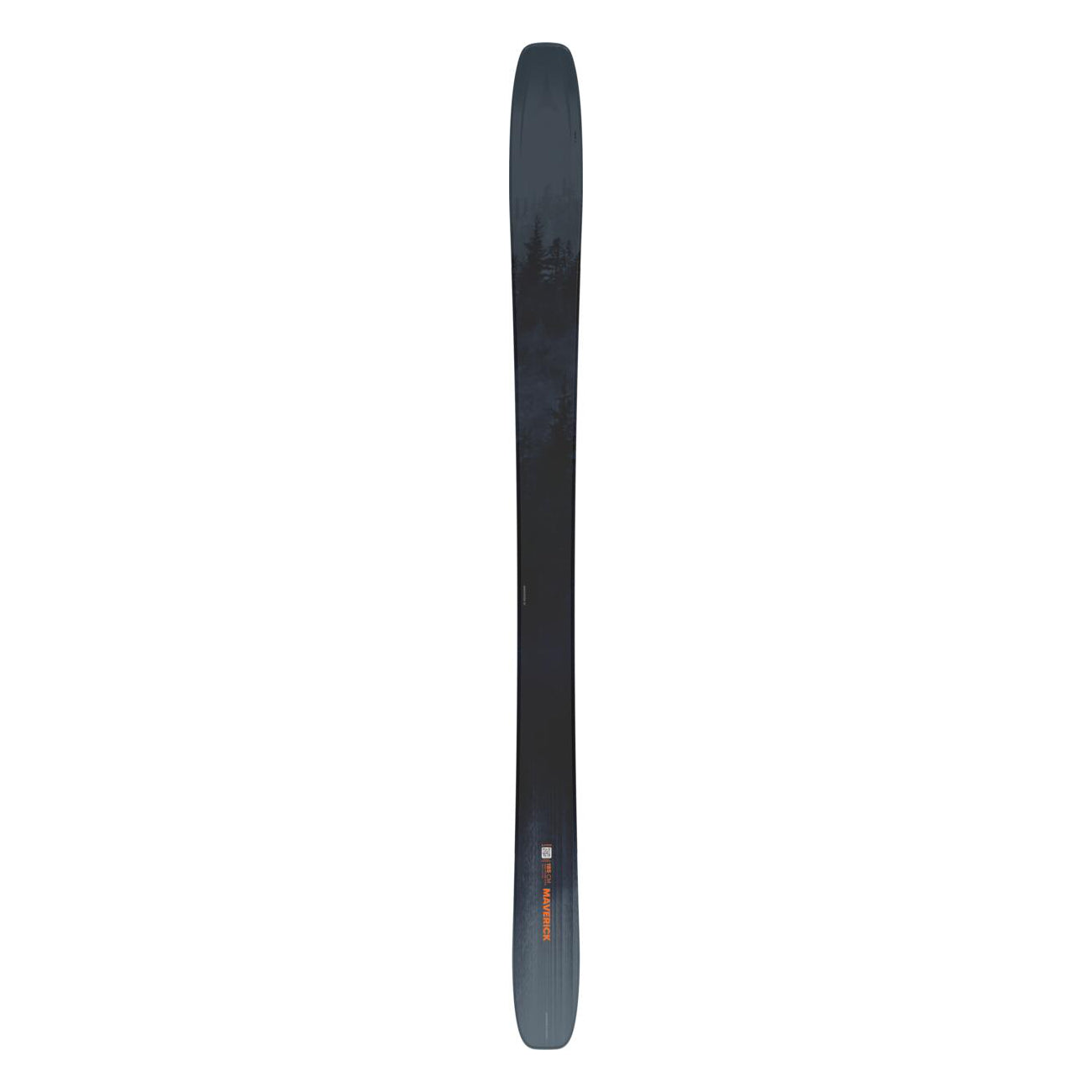 Atomic Maverick 105 CTI Skis 2025 - A pair of black skis with a subtle white logo on the top and a small orange sticker near the tip.