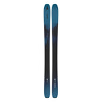 Atomic Maverick 95 TI Skis 2025 - A pair of skis with a dark blue top and black bottom, featuring a forest scene on the tip and tail.