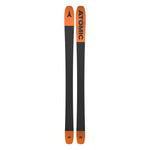 Atomic Maverick 95 TI Skis 2025 - A pair of skis with a black base and orange tips, featuring an Atomic logo on the tip of each ski.