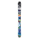 Atomic Junior's Bent Chetler Mini 133-143 Skis 2025 - A pair of skis with a black and white marbled top sheet, featuring a distinctive skull graphic on the tip.