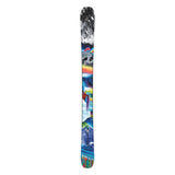 Atomic Junior's Bent Chetler Mini 133-143 Skis 2025 - A pair of skis with a black and white marbled top sheet, featuring a distinctive skull graphic on the tip.