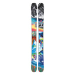 Atomic Junior's Bent Chetler Mini 133-143 Skis 2025 - A pair of skis with a black and white top sheet featuring a mountain range design.