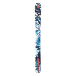 Atomic Junior's Bent Chetler Mini 133-143 Skis 2025 - A pair of skis with a blue and white marbled pattern, featuring black branches and snow-covered trees.