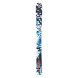 Atomic Junior's Bent Chetler Mini 133-143 Skis 2025 - A pair of skis with a blue and white marbled pattern, featuring black branches and snow-covered trees.