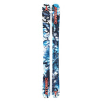 Atomic Junior's Bent Chetler Mini 133-143 Skis 2025 - A pair of skis with a blue and white marbled pattern, featuring black accents and a distinctive red logo at the top.