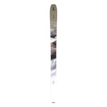Atomic Women's Maven 93 C Ski 2025 - A white ski with a purple logo at the top and a geometric pattern on the middle section.