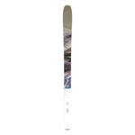 Atomic Women's Maven 93 C Ski 2025 - A white ski with a geometric pattern of gray, brown, and black shapes on its top half.