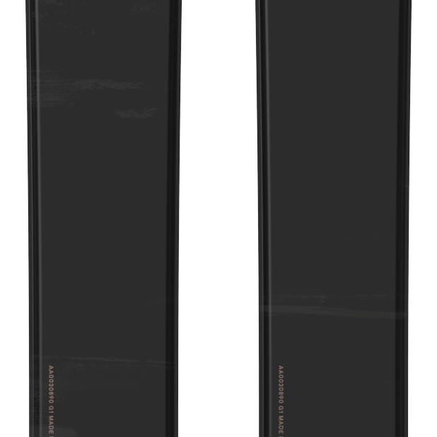 Women’s Maven 88 CTI skis, black pair with subtle logo and orange graphic stripe.
