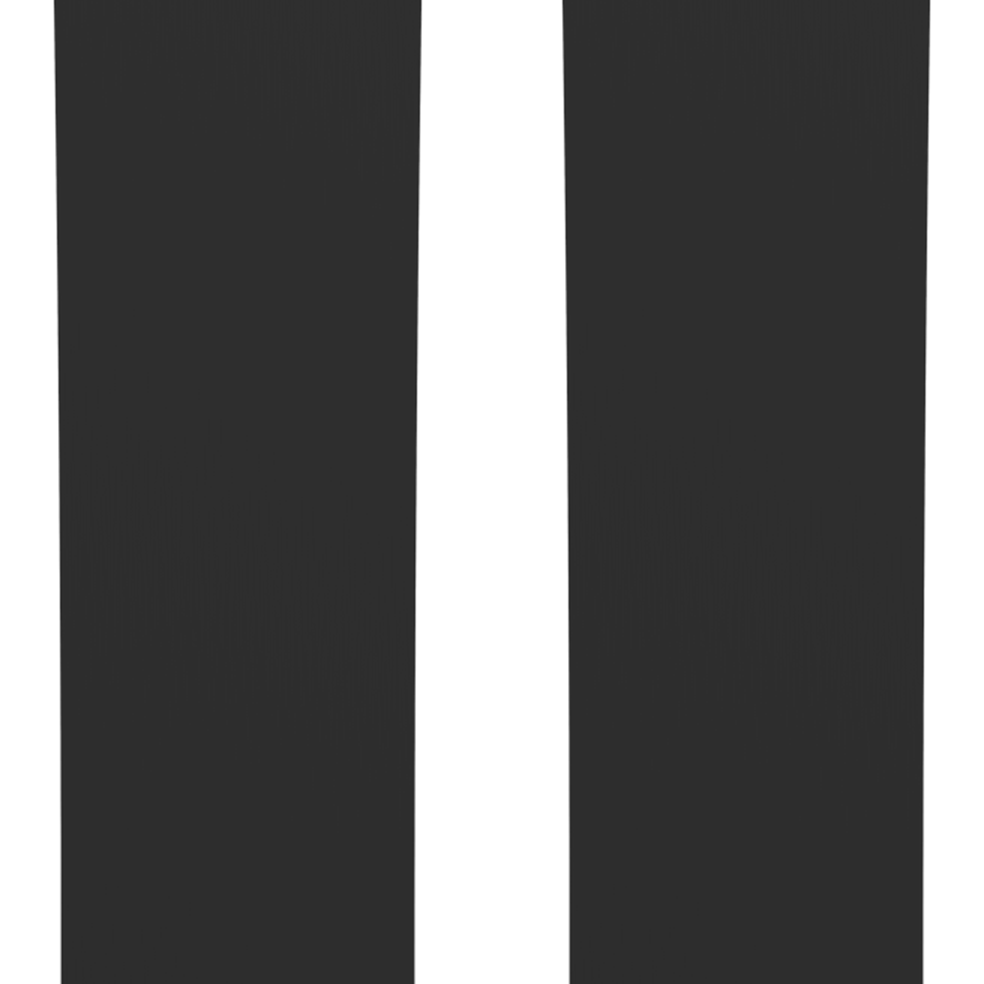 Black skis with light yellow accents at tips and stylized lines along the surface.