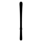 Atomic Junior's Maverick System Skis with C5 Bindings - A pair of black skis with silver bindings and a rounded tip at the top.