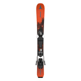 Atomic Junior's Maverick System Skis 70-90 with C5 Bindings - A pair of skis with a black base and blue lettering, featuring the brand name "Atomic" on the top.
