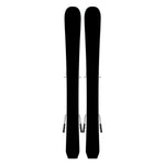 Atomic Junior's Maverick System Skis 70-90 with C5 Bindings - A pair of skis with a sleek black base and silver bindings, set against a clean white background.