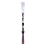 Atomic Junior's System Skis 130-150 with C5 Bindings - A pair of skis with a white base and purple accents, featuring a distinctive "C5" binding system.