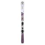 Atomic Junior's System Skis 130-150 with C5 Bindings - A pair of skis with a white base and purple accents, featuring a distinctive "C5" binding system.