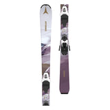 Atomic Junior's System Skis 130-150 with C5 Bindings - White skis with black bindings and a gold logo on top.