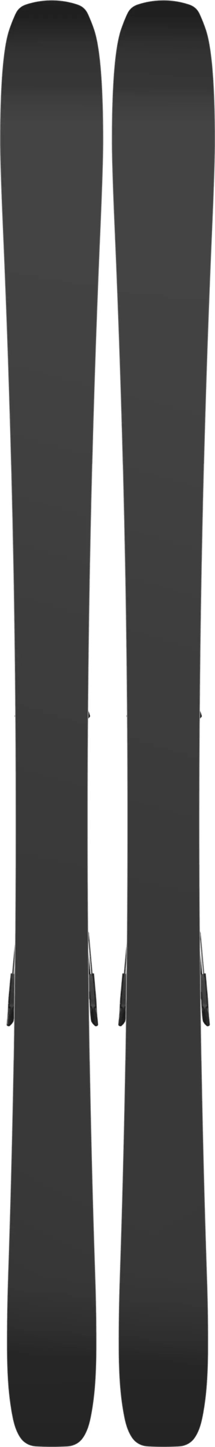 Atomic Women's Maven 84 with M10 GW Bindings - A black snowboard with a subtle white pattern and a sleek, modern design.