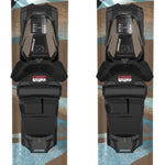 Atomic Women's Maven 84 with M10 GW Bindings - A pair of skis with a light blue and white color scheme, featuring a geometric pattern on the top sheet.