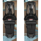 Atomic Women's Maven 84 with M10 GW Bindings - A pair of skis with a light blue and white color scheme, featuring a geometric pattern on the top sheet.