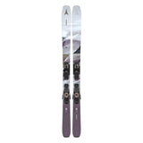 Atomic Women's Maven 86 System Skis with M10 Bindings - White skis with black bindings and a gold logo on top.
