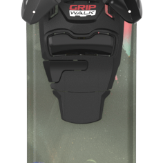 Junior bent skis with colorful topside and L6 GW bindings by Atomic
