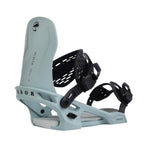 Arbor Women's Acacia Snowboard Binding - A light blue snowboard binding with a black strap and buckle, featuring a tree logo on top.