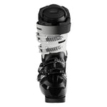 Atomic Women's Hawx Ultra 85 Ski Boot 2025 - A white and black ski boot with a textured toe cap, featuring silver buckles and straps.