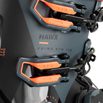 Atomic Hawx Prime XTD 110 Boa Ski Boot - Black ski boot with a textured pattern on the toe and heel, featuring a silver metal BOA dial on the side.