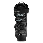 Atomic Women's Hawx Prime 85 Boa Boot 2025 - Black boot with silver buckles and a black strap, featuring a textured pattern on the toe cap.