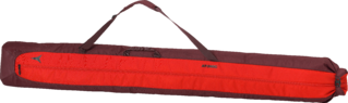 Atomic Single Ski Bag 2026 - Red bag with black trim, featuring a zippered top and handle on top.