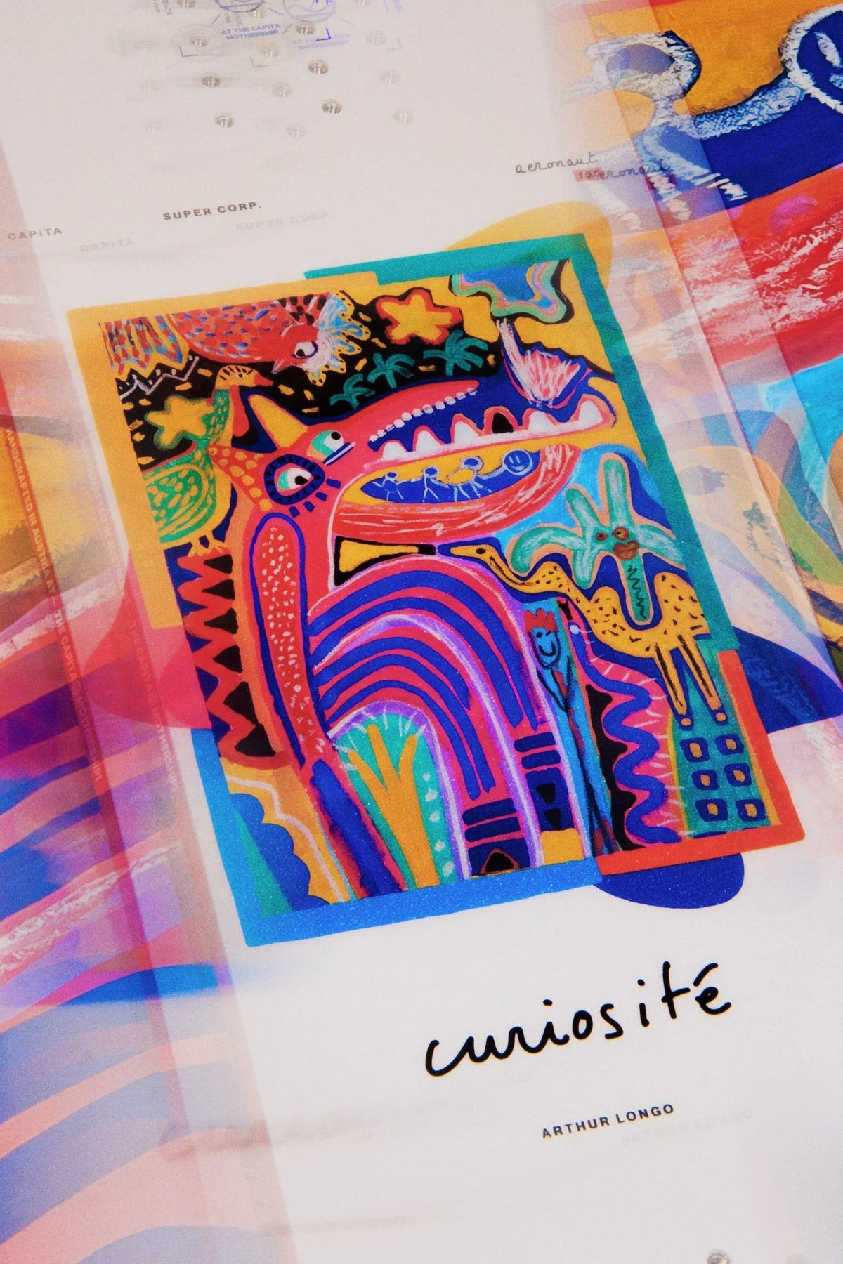 CAPiTA Aeronaut Snowboard 2025 - A snowboard with a black base and white lettering, featuring a stylized bird design on its top sheet.