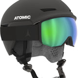 Atomic Revent Helmet 2025 - Matte black helmet with a sleek, aerodynamic design and a prominent "ATOMIC" logo on the front.