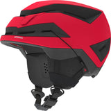 Atomic Backland Helmet 2024 - A red helmet with a black visor and chin strap, featuring a matte finish and a sleek design.