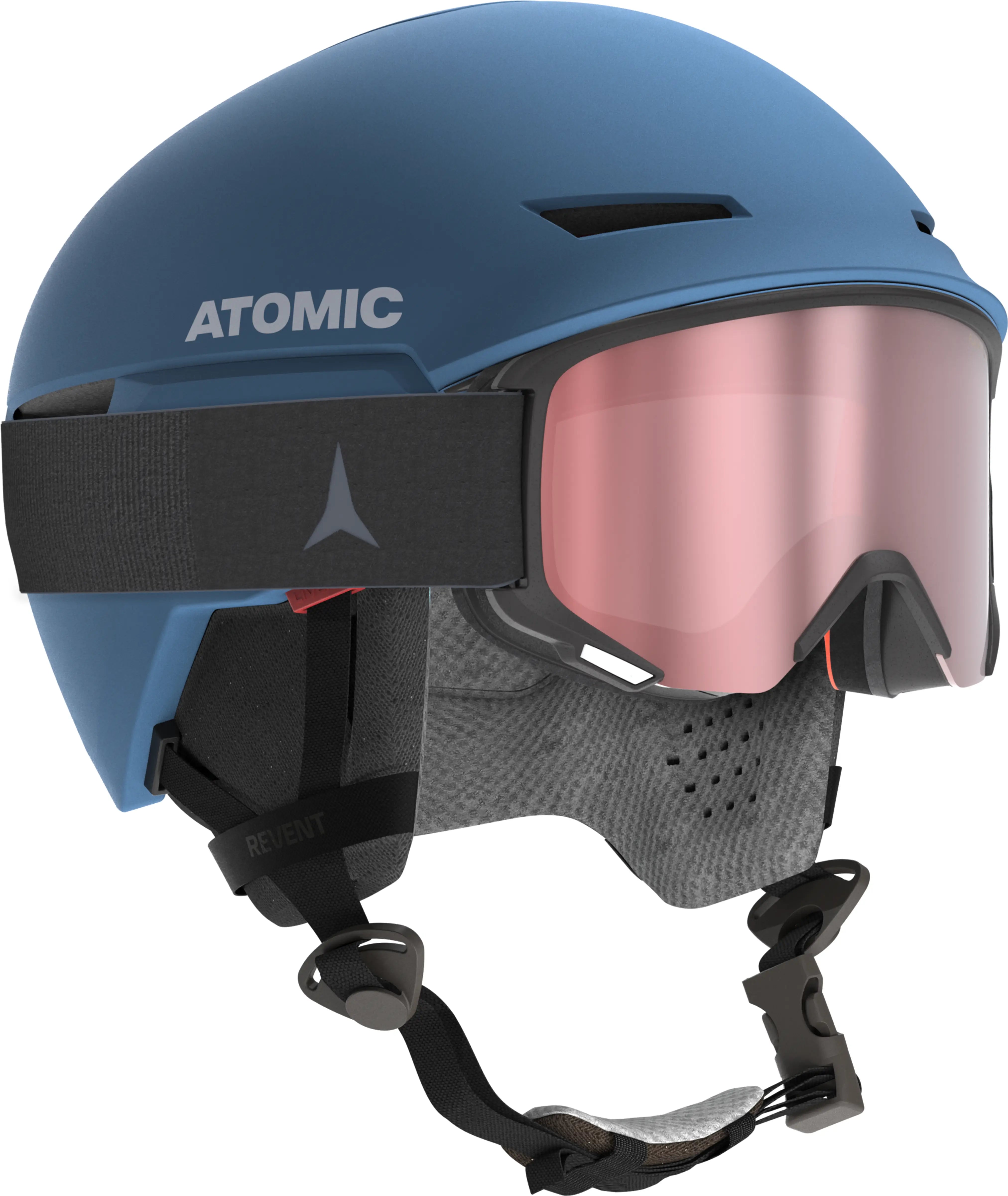 Atomic Revent Helmet 2025 - Matte black helmet with a sleek, aerodynamic design and ventilation system visible on top.