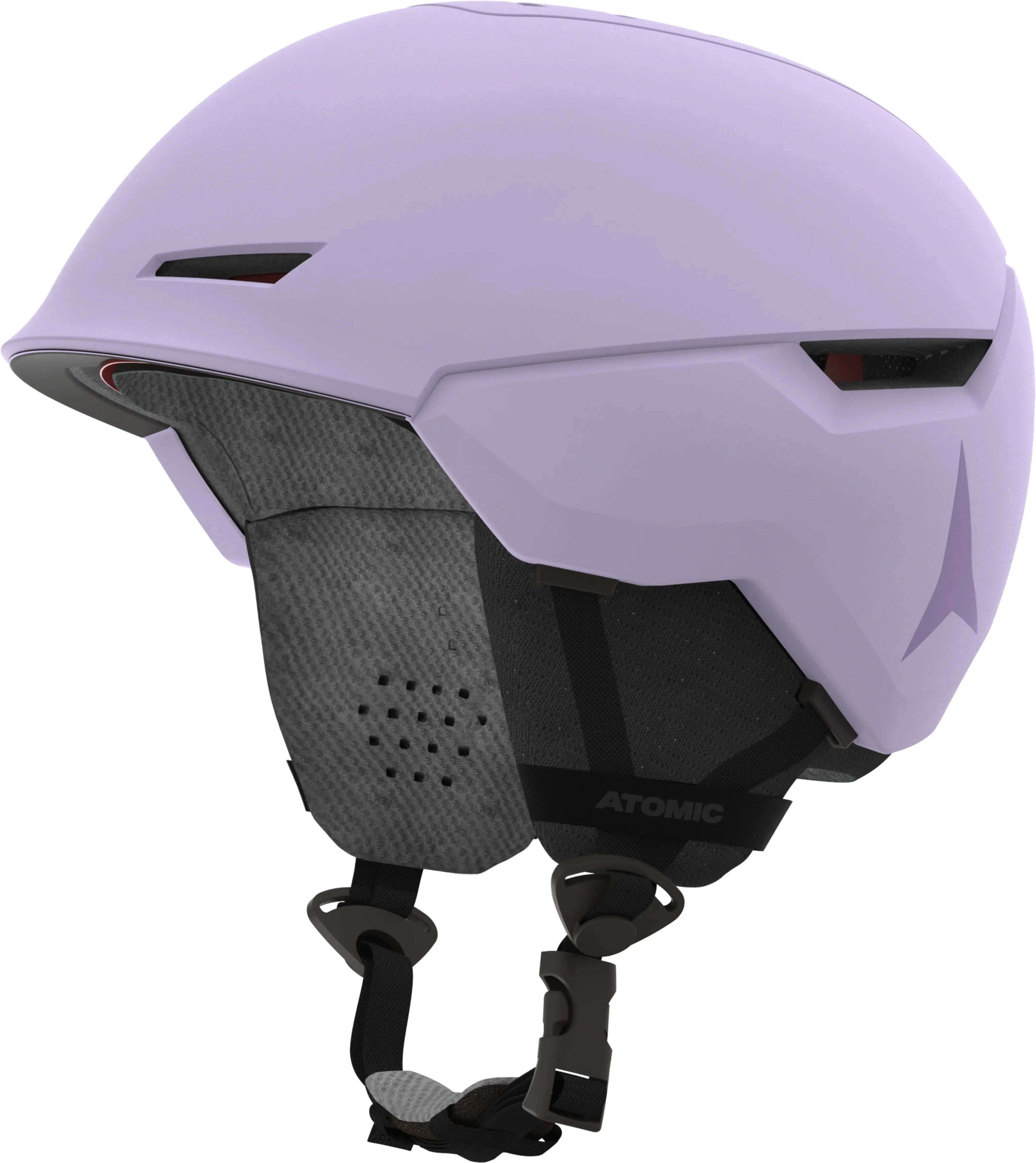 Atomic Revent Helmet 2025 - A white helmet with a black chin strap and ventilation holes on top.