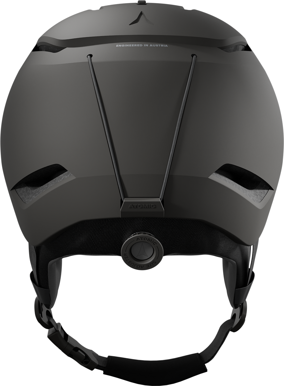 Atomic Revent Lite+ Helmet 2026 - A matte black helmet with a sleek, aerodynamic design and ventilation holes on top.