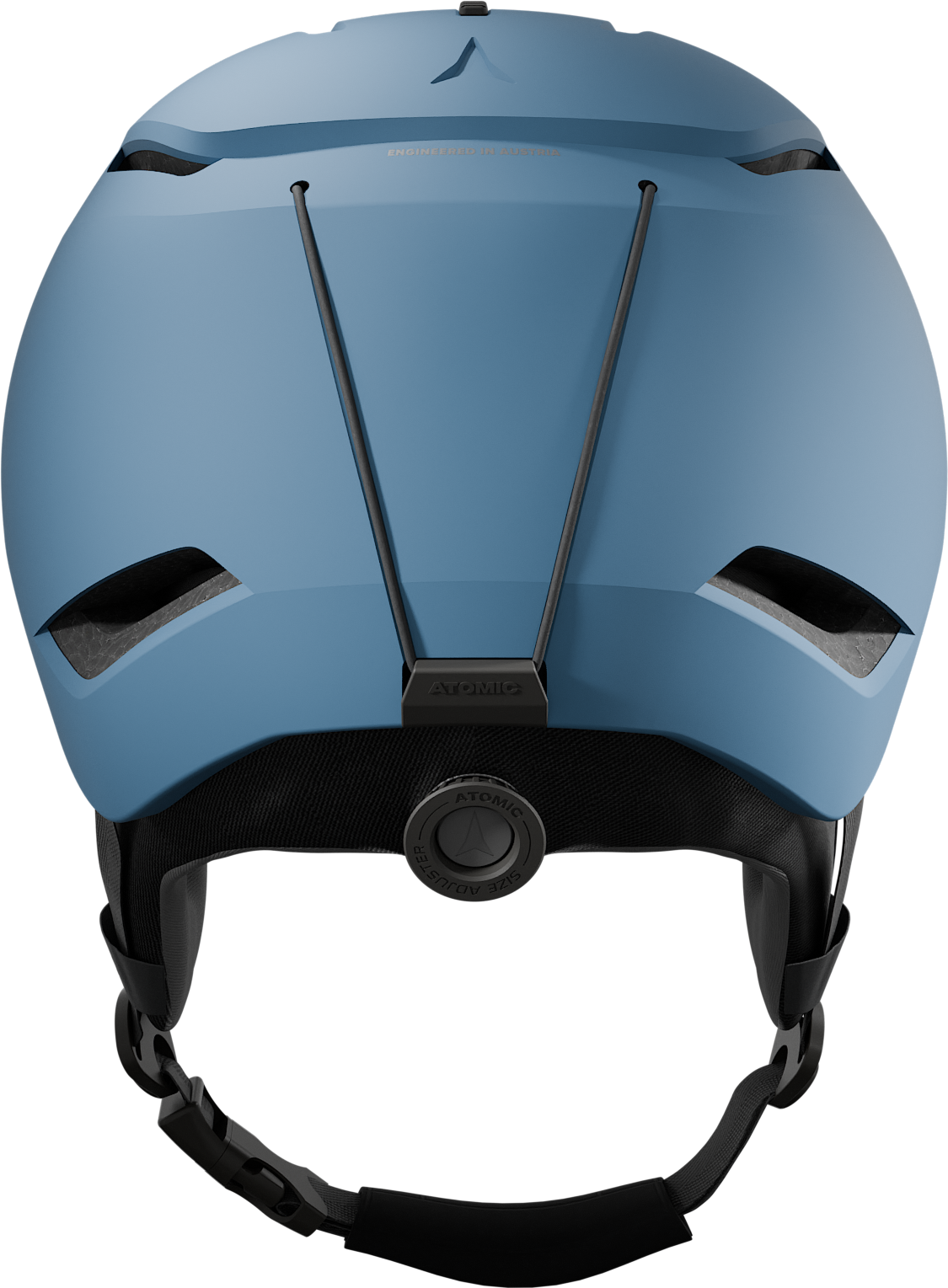 Atomic Revent Lite+ Helmet 2026 - A light blue helmet with a black chin strap and ventilation holes on top.