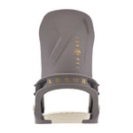 Arbor Women's Acacia Bindings - A gray binding with a white base and gold lettering, featuring a logo on the top strap.