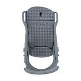 Arbor Women's Acacia Bindings - A pair of gray snowboard bindings with a textured pattern on the top plate and a small black logo near the front edge.