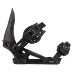 Arbor Junior's Sapling Snowboard Binding 2025 - A black snowboard binding with a sleek, modern design and adjustable straps.