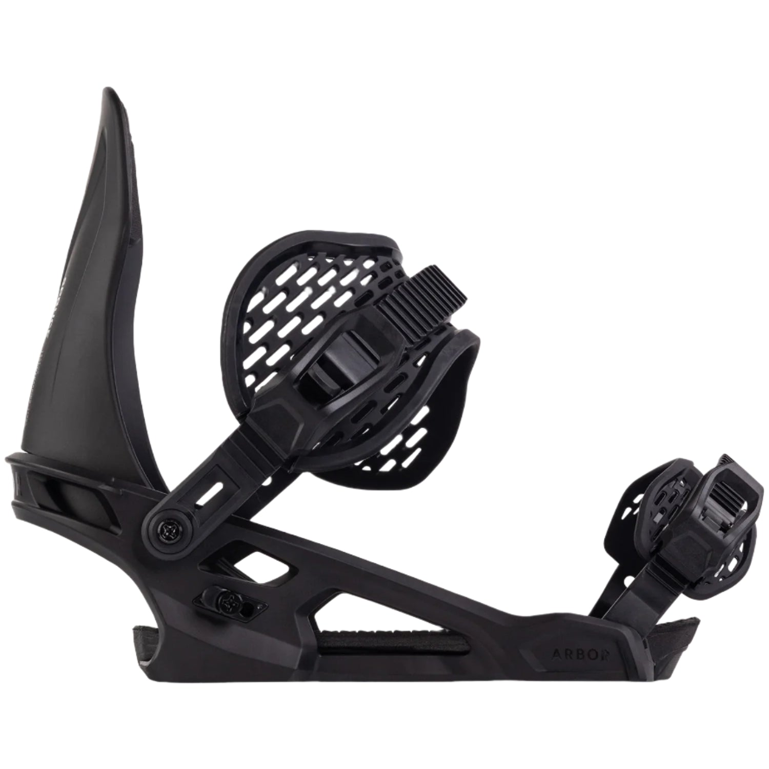 Arbor Spruce Bindings 2026 - Black bindings with a sleek, modern design and adjustable straps.