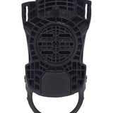Arbor Spruce Bindings 2026 - Black bindings with a circular logo on the top strap and a textured pattern on the baseplate.