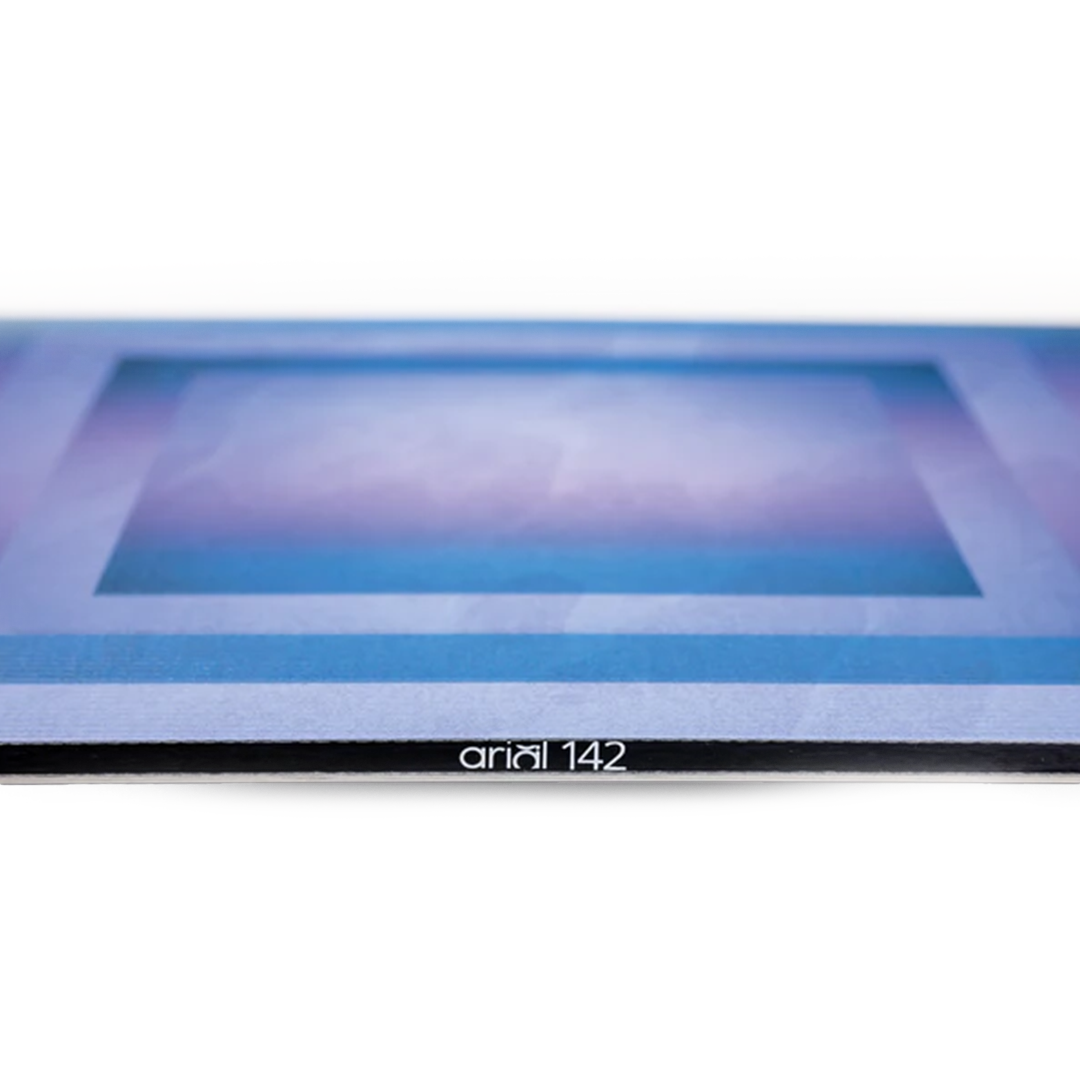 Nitro Junior's Arial Snowboard 2026 - A blue snowboard with a white border and a purple rectangle in the center.