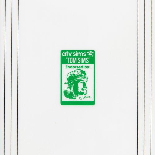 Sims ATV Snowboard 2025 - A snowboard with a sleek, modern design and a prominent "2025" logo on its side.