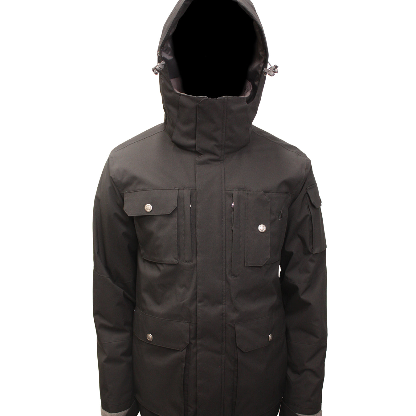 Turbine Altitude Insulated Jacket - A black insulated jacket with a high collar and zippered pockets on both sides of the chest.